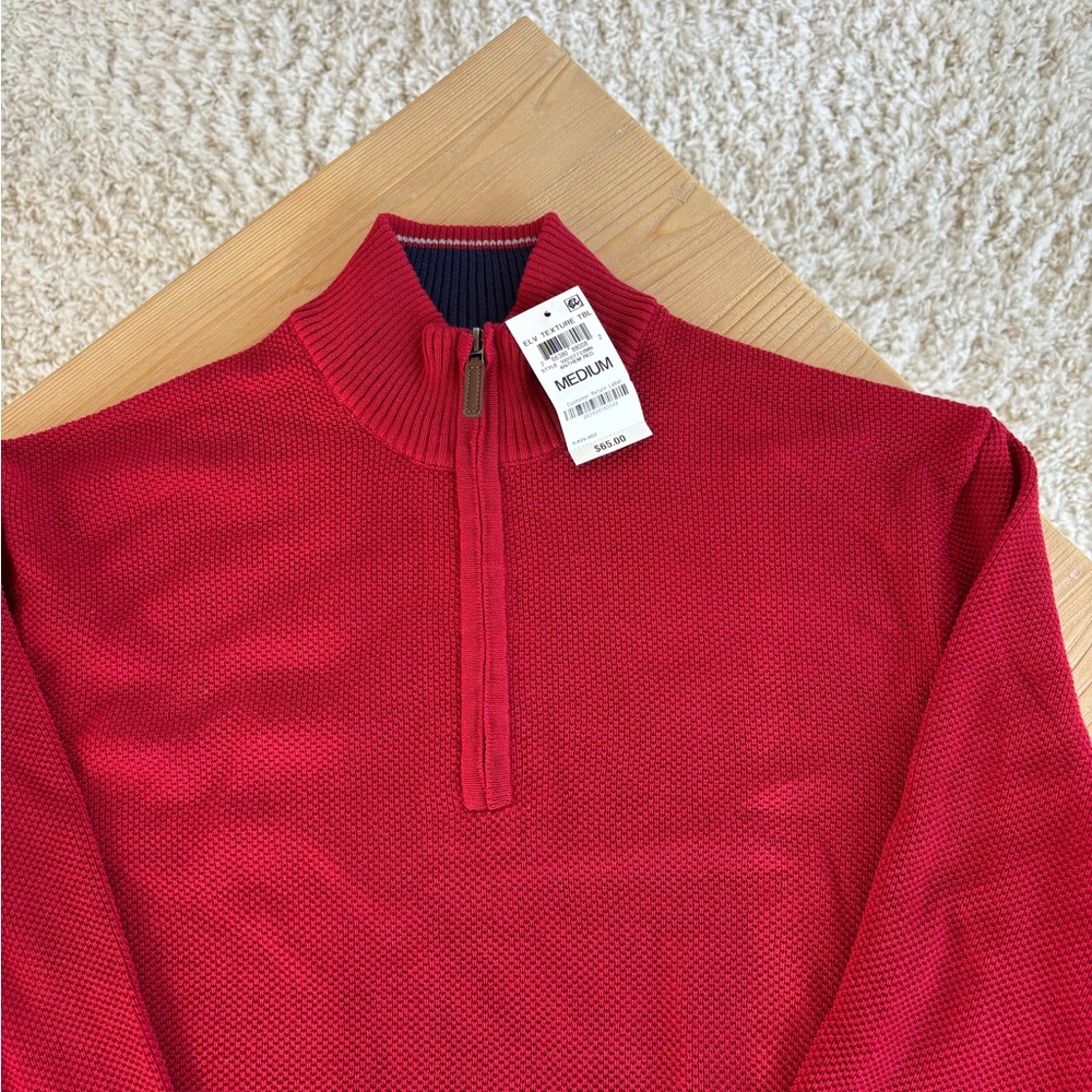 Club Room Men's Red Zip-Up Sweater Size: M NWT